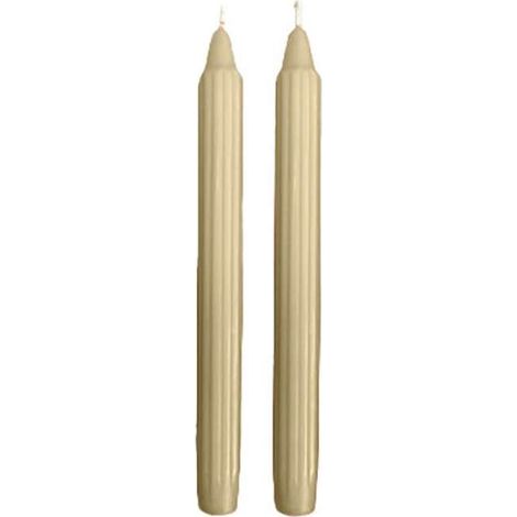 CERERIA DI GIORGIO Candele decorative scanalate 25 cm avorio set 2 pz (1/5)