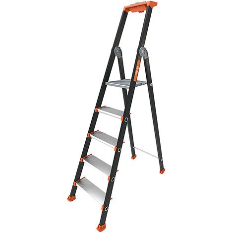 Profi Stehleiter 5 Stufen - Maximale Arbeitshöhe 3.12m - 2375815