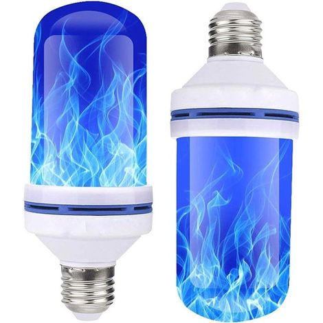 Zwei blaue LED-Leuchten mit Spezialeffekten sicher und energieeffizient mit dynamischen Flammeneffekten geeignet für die Dekoration von Bars und