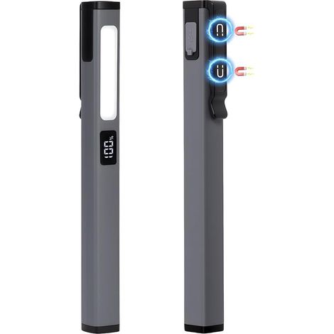 Linterna de trabajo AXFEE, linterna LED recargable tipo bolígrafo, linterna de trabajo COB con imán, 6 modos e indicador de batería, linterna de bolsillo para taller, para camping, emergencias y talle (1/5)