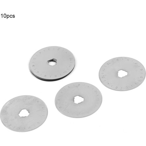Lot de 10 lames de rechange de 45 mm pour cutter rotatif, outil de découpe pour cuir, tissu et papier.