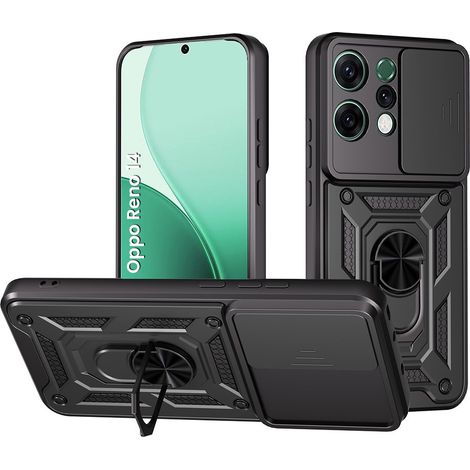 Funda protectora para Oppo Reno 14, CamShield Slide, negra.