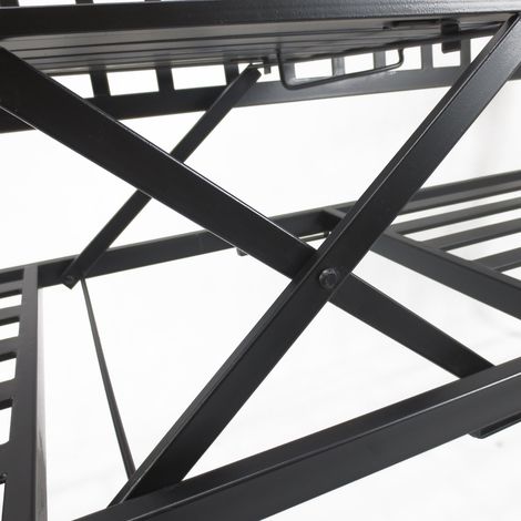 Banc de jardin 2 places métal noir avec table extensible