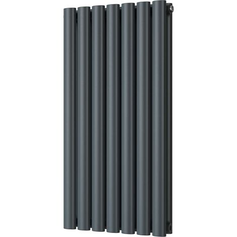 Omeara - Anthracite Designer Radiator H800mm x W406mm Double Panel