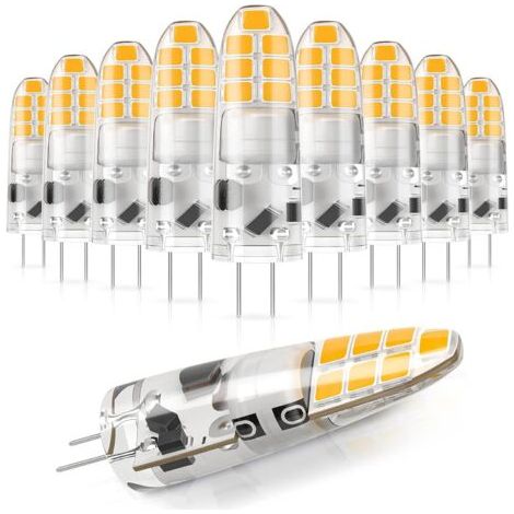 VURAHOME - Ampoule LED, 2W (équivalent halogène 20W), blanc chaud 3000K, 12V, non dimmable, petite ampoule à économie d'énergie pour hotte de cuisine/lampe suspendue, paquet de 10. (1/5)