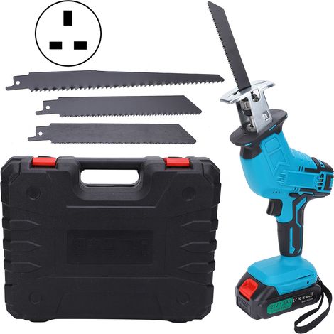 Scie électrique alternative sans fil à batterie lithium, tronçonneuse portative pour coupe de bois en extérieur, chargeur AC100-240V avec prise UK. (1/5)