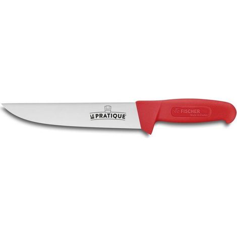 Coltello da macellaio LE PRATIQUE 20 cm lama in acciaio impugnatura ergonomica rossa antiscivolo (1/4)