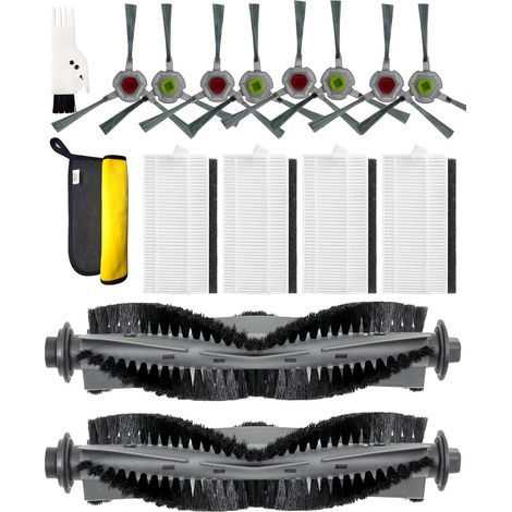 Kit di accessori per aspirapolvere Airrobo P20 P30, parti di ricambio, 16 confezioni: 8 spazzole laterali, 4 filtri HEPA, 2 spazzole principali, 1 spazzola per la pulizia, 1 panno per la pulizia (1/5)