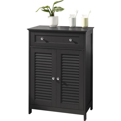 SoBuy Mobiletto Bagno Colonna Bagno Cassettiera Bagno Con Cassetti Grigio FRG238-DG (1/5)