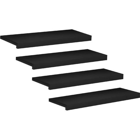 Marches d'escalier 4 pièces 80 x 25 x 2 cm Noir (1/5)