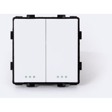 Interruttore Doppio Pulsante Modern Bianco