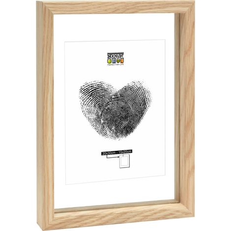 Cadre photo entre deux verres bord bois naturel bois MDF pour format jusqu'à 20x30cm S68SG3 à poser (1/5)