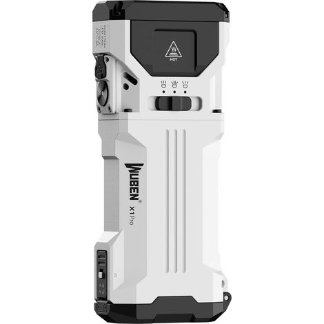 Lampe de poche rechargeable à haute puissance de lumens - Lampe de poche ultra lumineuse avec 12 300 lumens - Forme EDC plate avec modes spots, projecteurs et stroboscopiques - Lampe de (1/5)