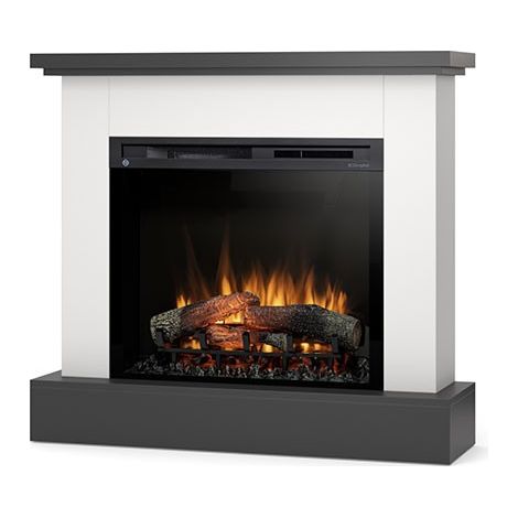 Caminetto Elettrico da pavimento A Libera Installazione A LED - 28" - 105 x 95 x 29 - Bianco opaco / Nero - YUKON (1/5)