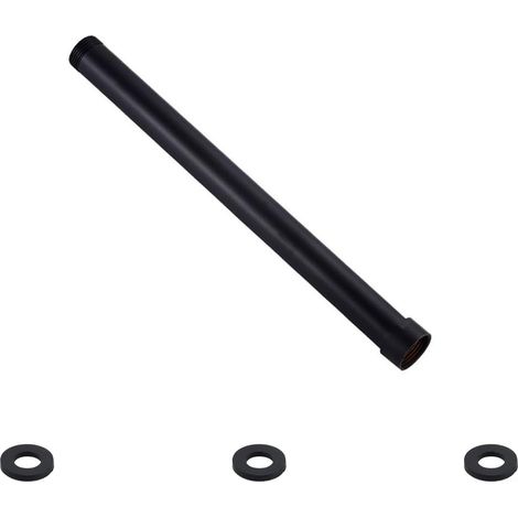 Rallonge de tuyau de douche ronde pour tête extensible - Noir - 30 cm