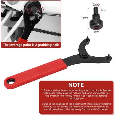 Clé de pédalier vélo réglable - Acier carbone résistant Portatile - Réparation vélo - 159x58mm (1/4)