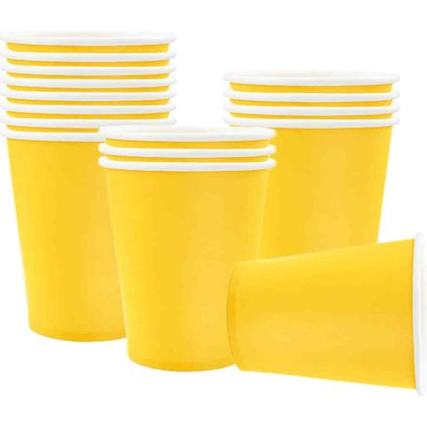 Gobelet Jetable - 16 Oz - En Polypropylène PP - Jaune - Pour Fêtes Et Événements - Lot De 50 (1/5)