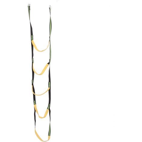 Échelle de corde pliable à 5 marches en nylon pour embarquement facile, idéale pour les bateaux pneumatiques, pontons, voiliers, kayaks et bateaux à moteur. Couleur : vert fluorescent. (1/5)