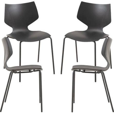 Packs Sillas Comedor - Pack 4 Sillas Plecy - Negro