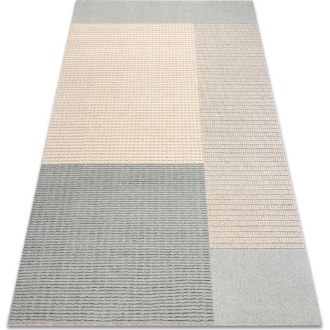 FLUX 461.9.AE500 Wollteppich OSTA - Geometrisch, Strukturell, Loft blau / creme blue 120x170 cm