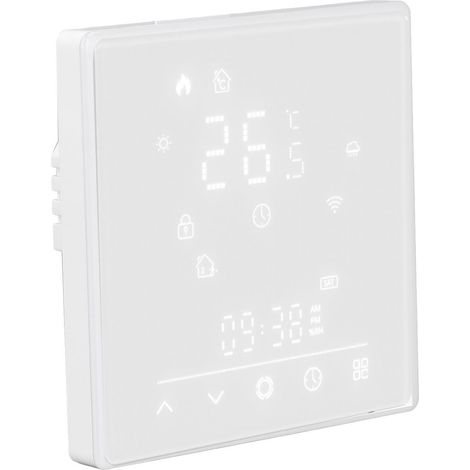 Thermostat intelligent 5A pour chauffage au sol à eau domestique, régulateur de température 95-240 V CA, blanc (1/5)
