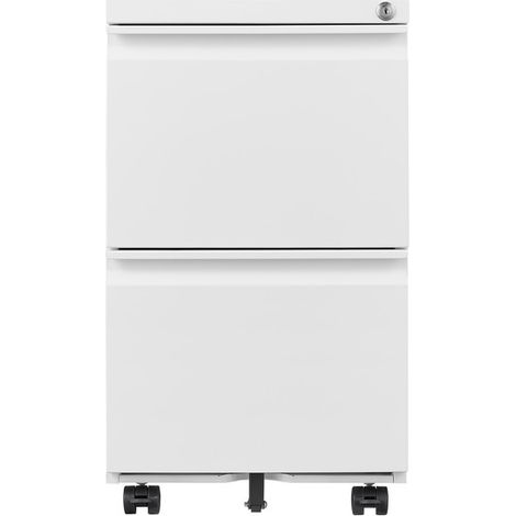 Caisson mobile, meuble rangement bureau ,avec 2 tiroirs, 39 x 45 x 67.5 cm , blanc (1/5)