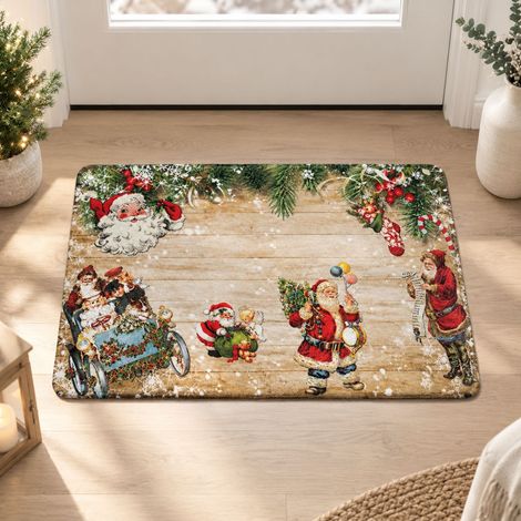 FLITI Christmas Doormat, Crystal Velvet, Non-Slip, Merry Christmas, 40x60cm, Decorative Festive Door Mat, Durable, Easy to Clean (1/5)