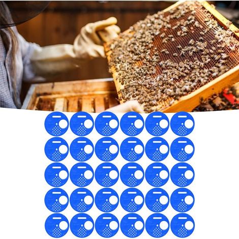 Disque entrée ruche – rond – porte – non toxique – apiculture – bleu (1/5)