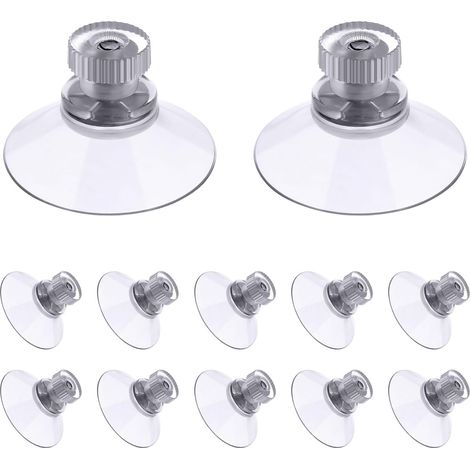 ventouse a visser, 12 Pièces 30mm Ventouses Transparentes avec Filetage, Extra Fortes PVC Plastique Suspension Rideau Isolant Ventouse pour Camping Car, Fenêtre, Salle de Bain, Van (1/5)