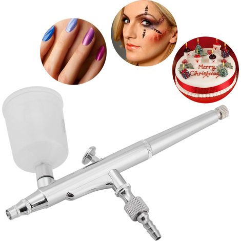 Kit aérographe double action, aiguille, godet grande capacité, pistolet à peinture, ensemble d'outils pour les arts plastiques (0,3 mm) (1/5)