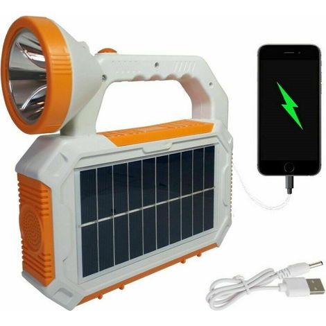 Trade Shop - TASCHENLAMPE SOLAR PANEL TRAGBARE WIEDERAUFLADBARE LED 40+1LED SOS USB JFS-101 -
