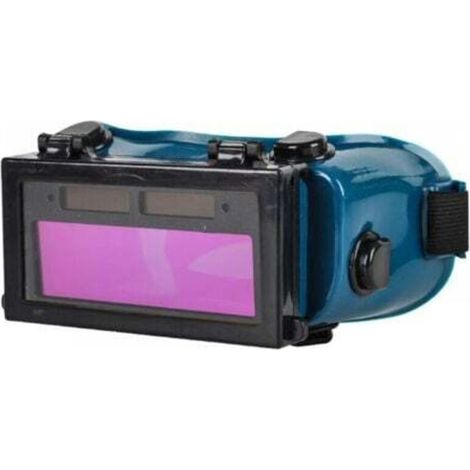Lunettes de soudage auto-assombrissantes LCD avec batterie solaire et bande réglableVert (1/4)