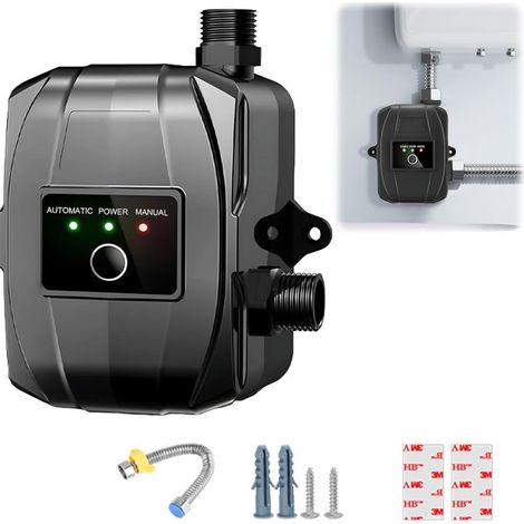 Pompe d'augmentation de pression 24 V Pompe d'augmentation de l'eau domestique, automatique, mini pompe de douche chaude et froide avec accessoires d'installation pour l'eau du robinet (1/5)