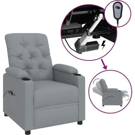 Fauteuil de Salon,Chaise,Fauteuil inclinable électrique Gris clair Tissu CFW688508 (1/5)