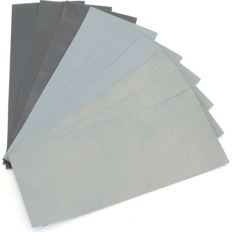 Ortviai Papier abrasif humide/sec 22,9 x 9,3 cm – Lot de 9 feuilles avec grains 1000 à 7000 (1/5)