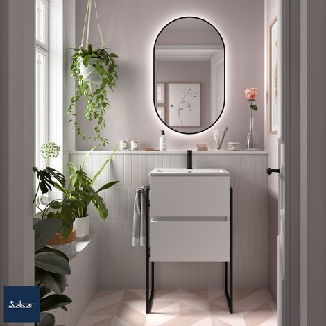 Salgar Schrank wandhängend FUSSION LINE 500 TIEFE 40 2 Schubladen mit Softeinzug White Cotton 497 x 540 x 385 mm (1/5)