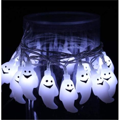 Lot de 20 guirlandes lumineuses LED fantômes d'Halloween (3 mètres) (1/5)