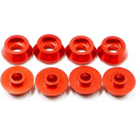 Ensemble de 8 pièces de vis, rondelles et supports de liaison en métal, compatible avec les voitures télécommandées WPL C14 C24 C34 C44 MN D90 D91 D99S, rouge. (1/5)