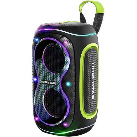 HOPESTAR sans fil BT haut-parleur Subwoofer résistant à l eau impulsion RGB Lightweight Stereo Surround Subwoofer noir (1/5)