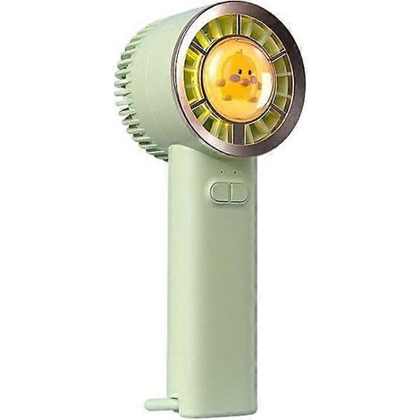 Ventilateur portable Ventilateur de poche avec lumière Ventilateur au design cartoon, ventilateur portable rechargeable, petit et silencieux, écologique pour les activités de plein air (1/5)