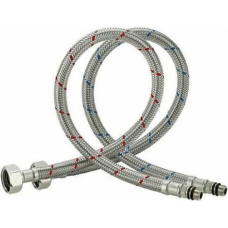 Tuyau Flexible - Acier Inoxydable 304 - 60 cm - Pour Robinet Cuisine Salle De Bain - 2 Pièces (1/4)