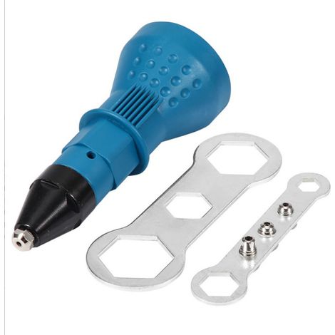 Adaptateur de perceuse pour riveteuse électrique, outil électrique pour rivetage d'écrous, bleu clair (1/5)