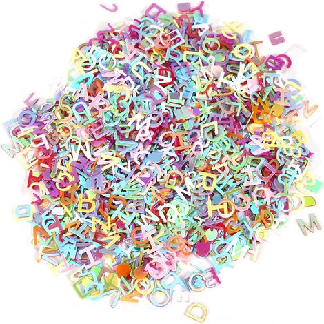 60 g de stickers pailletés arc-en-ciel pour nail art et beauté, décorations de mariage, confettis pour fête d'anniversaire, lettres (1/4)