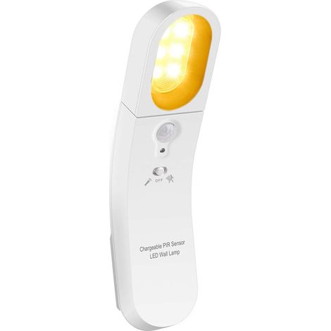 Lampe de Lecture Enfant Murales 4W 3 Modes Lampe de Placard USB Rechargeable Détecteur Mouvement pour Lire ,3 Modes ,Blanc Chaud , Veilleuse Enfant Confortable pour les Yeux