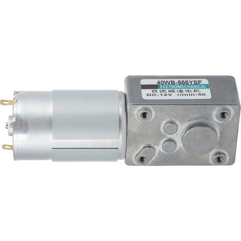 Moteur réducteur à vis sans fin XD40WB-555YSF, variateur de vitesse DC couple élevé, moteur miniature bidirectionnel basse vitesse, 12V continu, 50 tours/min. (1/5)