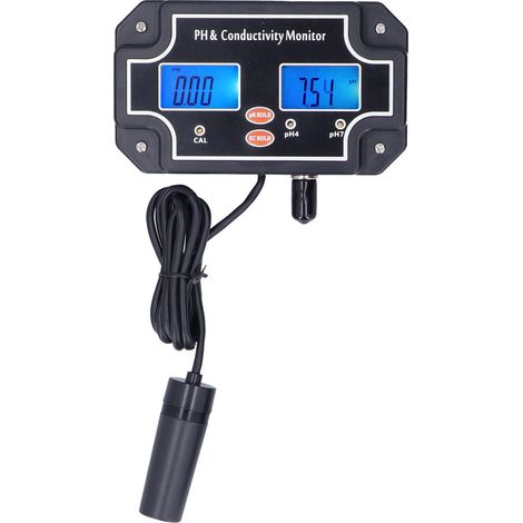 Testeur de Qualité d'Eau PH/EC 2681 avec ATC pour Aquarium et Hydroponie, Alimentation 230V EU
