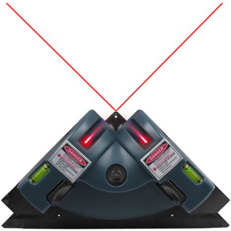 BUNTHAUS Lntyq Niveau laser à projection à angle droit, boîtier plastique intégré, niveau laser infrarouge à ligne horizontale et verticale, niveau de carrelage, mesureur d'angle laser, bleu(19010656m