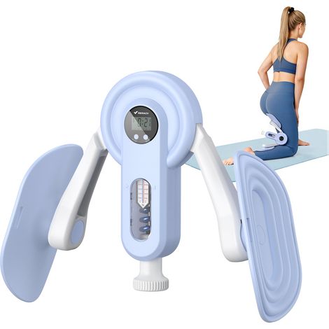 LEG TRAINER 2-en-1, Angle Réglable, LED, Affichage Double Échelle, Indicateur de Pression, 2 Niveaux de Résistance, Portable, Bleu, MERACH (1/5)