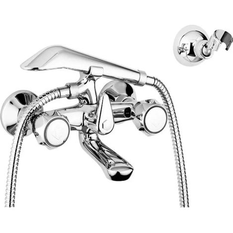 GRUPPO VASCA ESTERNO CON DOCCIA SERIE DANUBIO ATTACCO DUPLEX E FLESSIBILE MT 1,5   RUBINETTERIA PAFFONI Spa