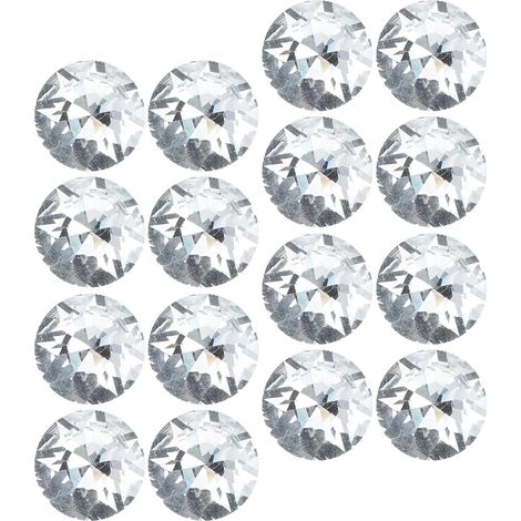 60 Pièces Boutons de Canapé D'ameublement, Boutons Strass pour Loisirs Créatifs, Verre Blanc, pour Sofa et Tête de Lit, Décoration Murale, Installation Facile (1/5)